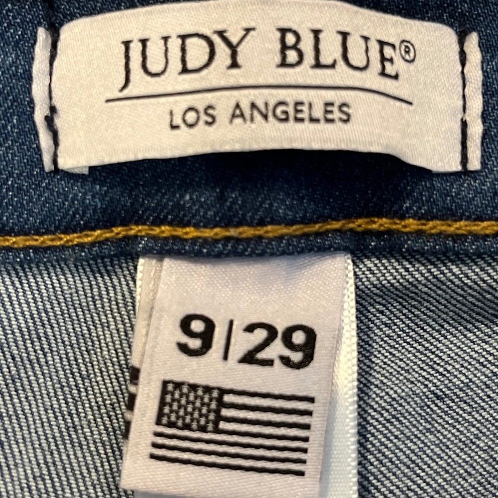 Judy Blue Size 9 / 29 High Waist Flare Bell Bottom Jeans Blue Denim Boho Gypsy - Picture 8 of 11